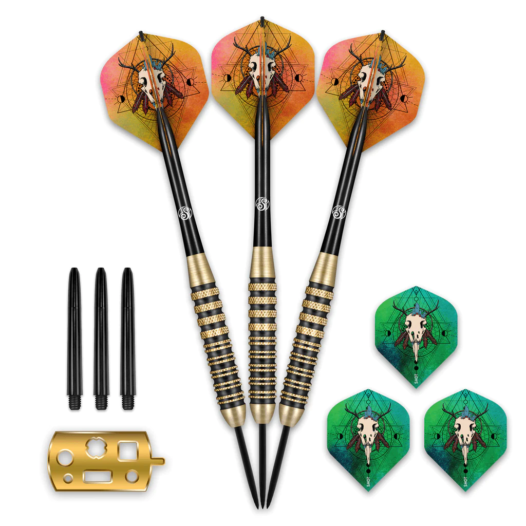 Shot Talisman Steel Tip Dart Set Black Dog Darts & Billiards