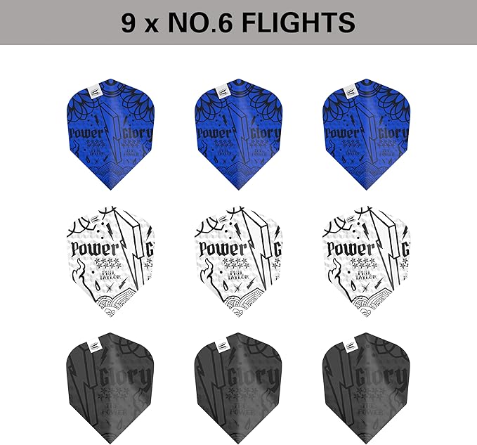 Target Darts Phil Taylor Ink Design No.6 Dart Flights - 3 Set Pack