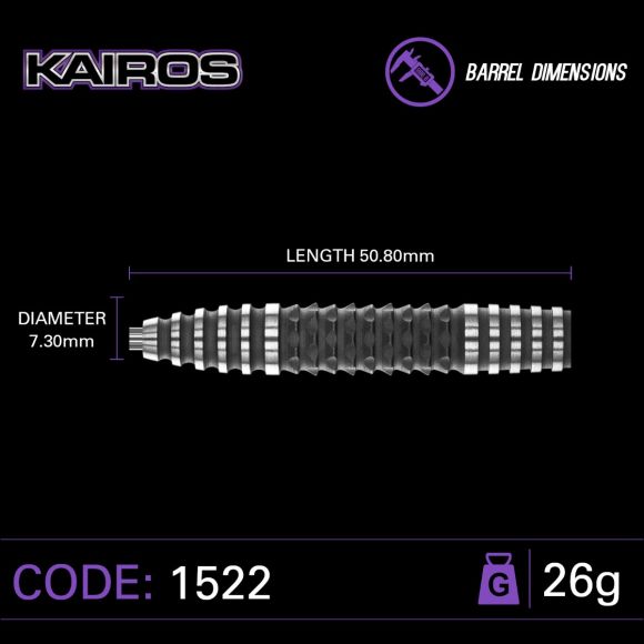 Kairos 2 Steel Tip Dart - 90% Tungsten - 26g