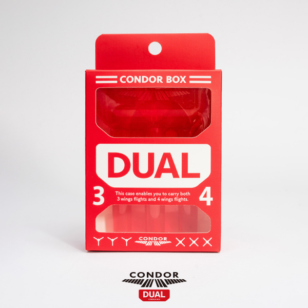 Condor Box Dual Dart Case – 3-Wing & 4-Wing Compatible – Clear Red