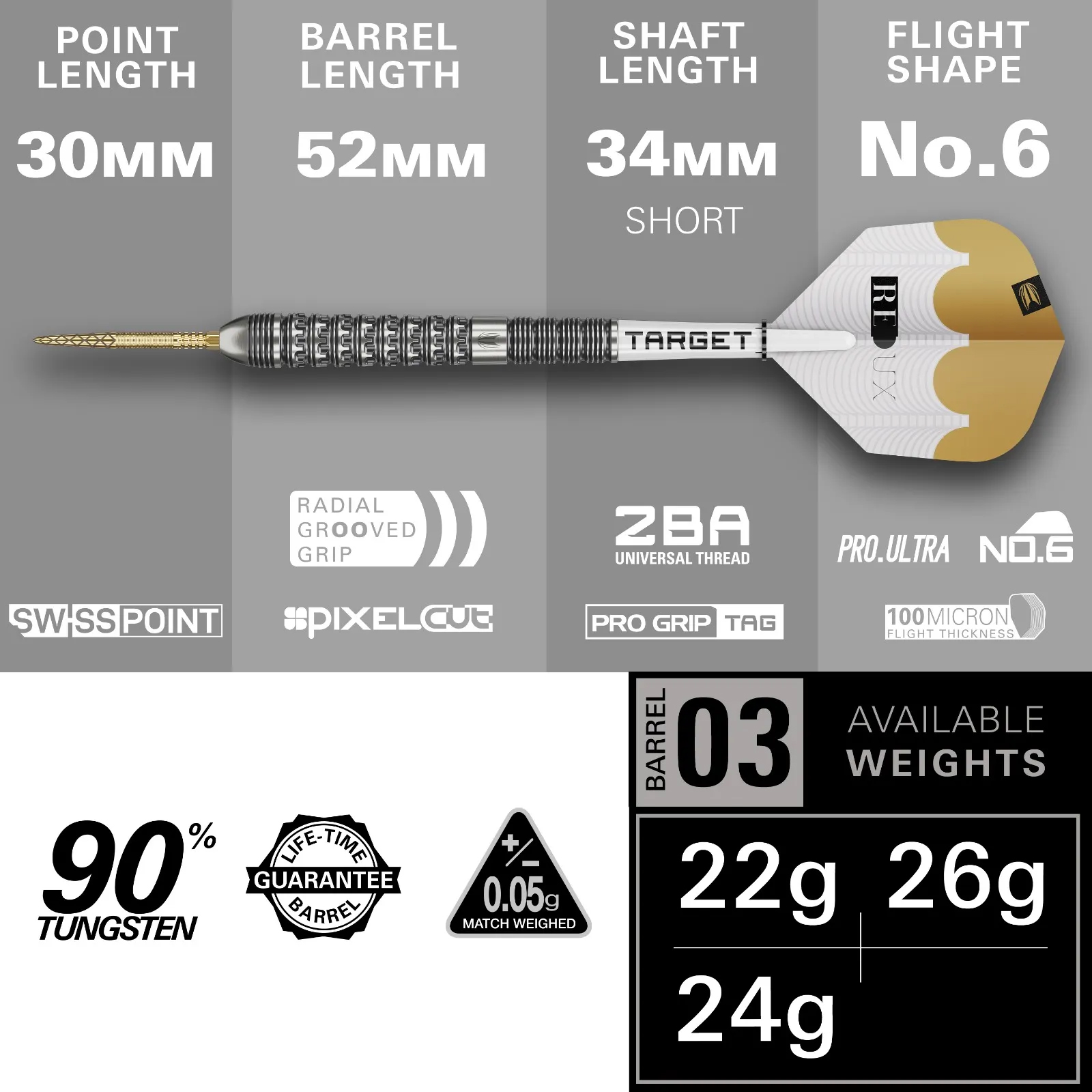 Target Redux 03 Swiss Point Steel Tip Darts